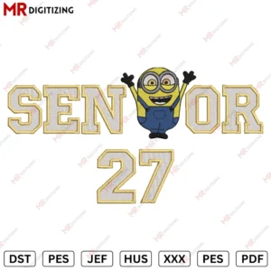 Senior 27 Minnion Graduation Embroidery design