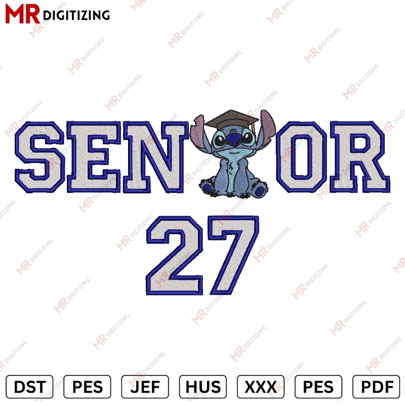 Senior 27 Stitch Graduation Embroidery design