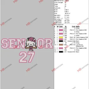 Senior Hello kitty 2027 6 by 10