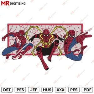 3 Spidermans New Embroidery design