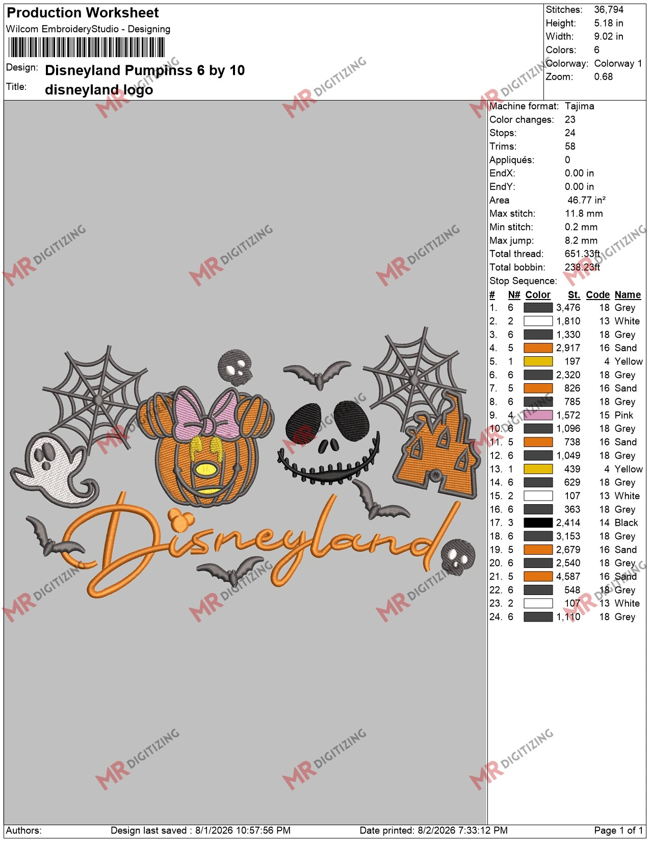 Disneyland Pumpinss 6 by 10