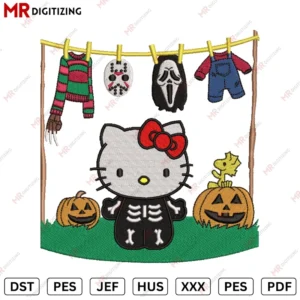 Kitty Halloween Costume New Embroidery design