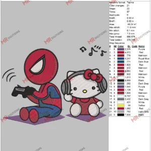Spiderman and Kitty Music 6 by 10