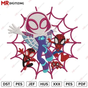 Spidermans and Gwen New Embroidery design