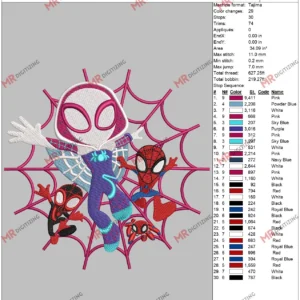 Spidermans and Gwen 6 by 10