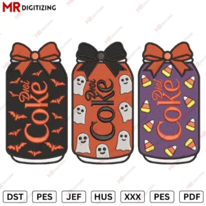 Coke Diet Halloween Embroidery design