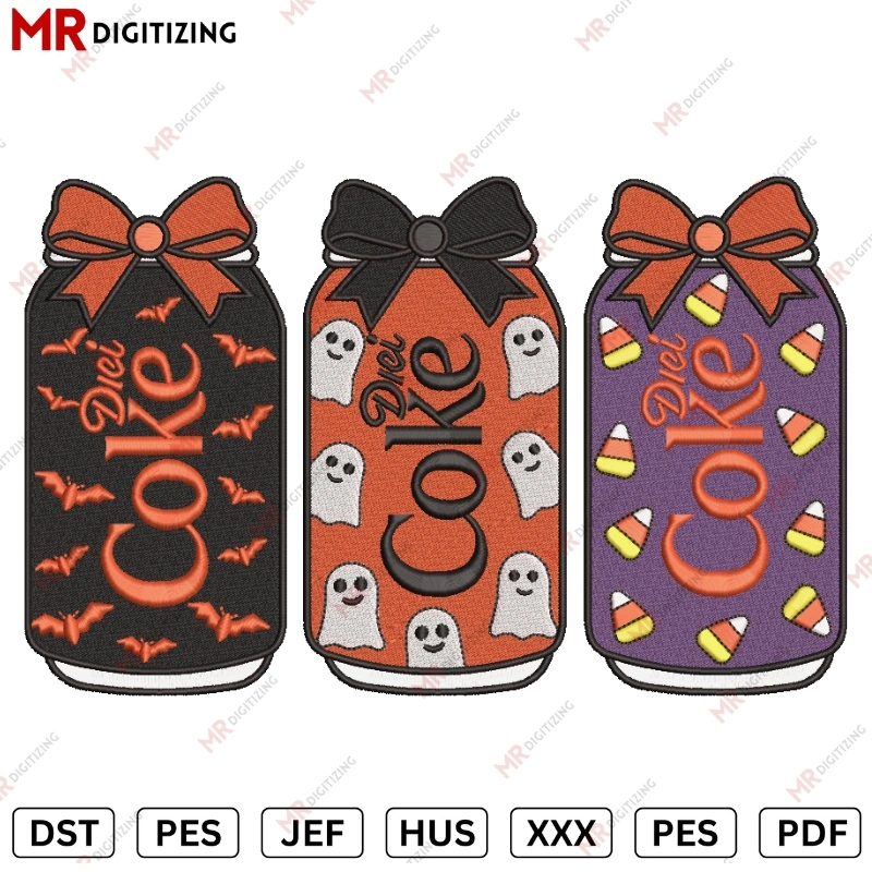 Coke Diet Halloween Embroidery design