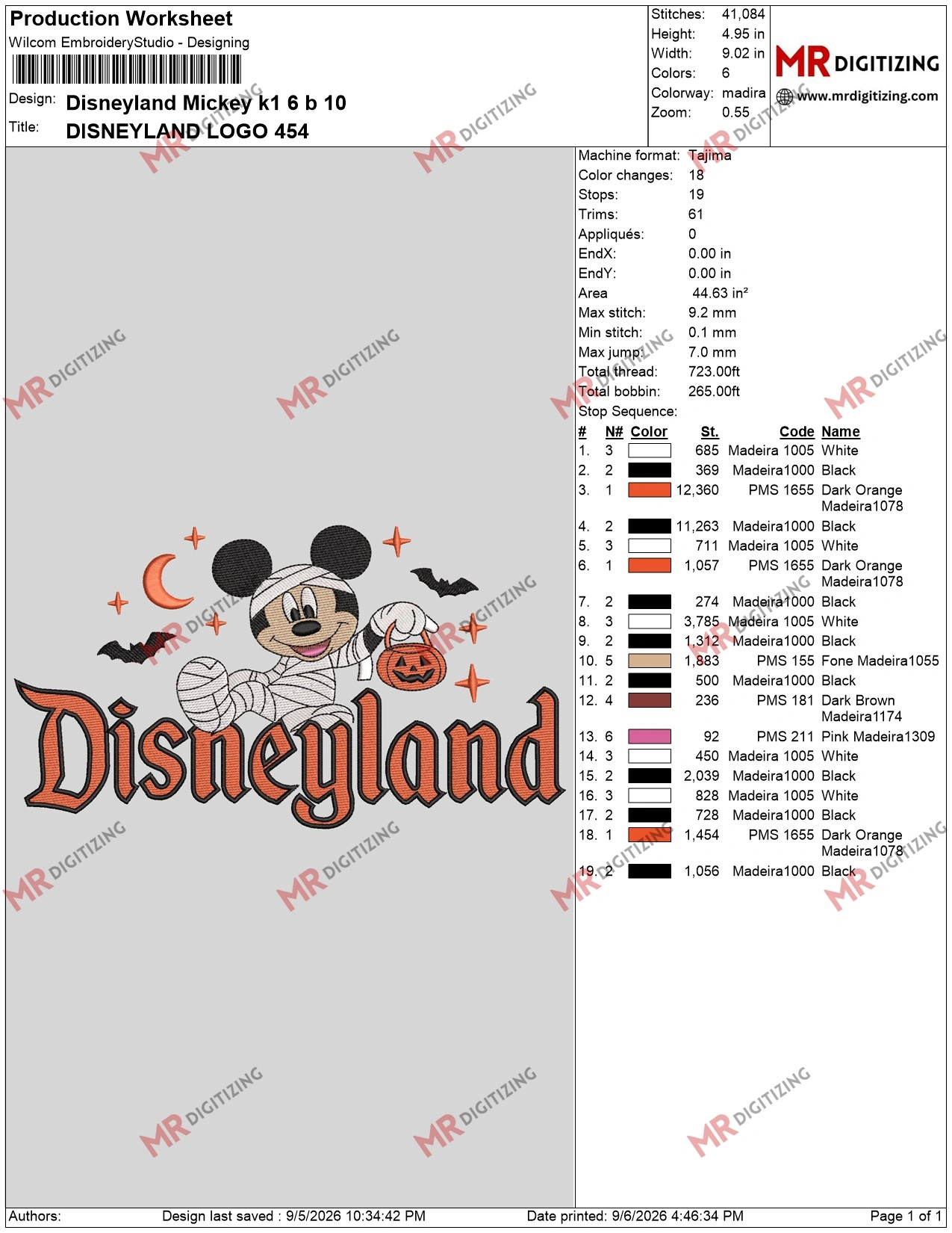 Disneyland Mickey k1 6 b 10