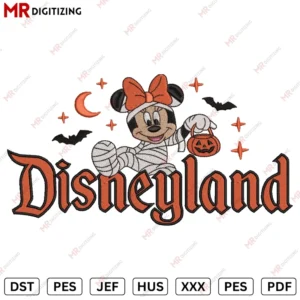 Disneyland Minnie k1 Halloween Embroidery design
