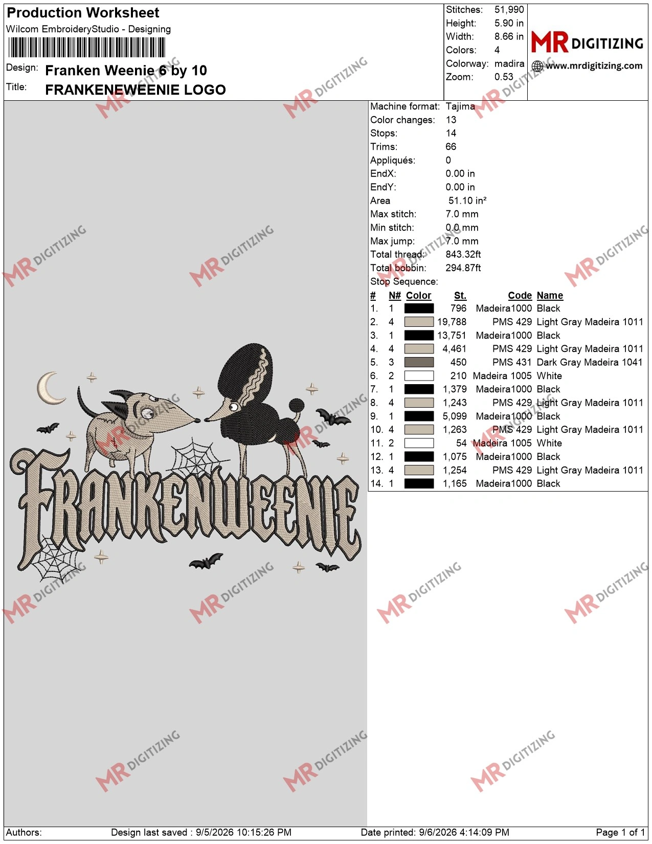 Franken Weenie 6 by 10