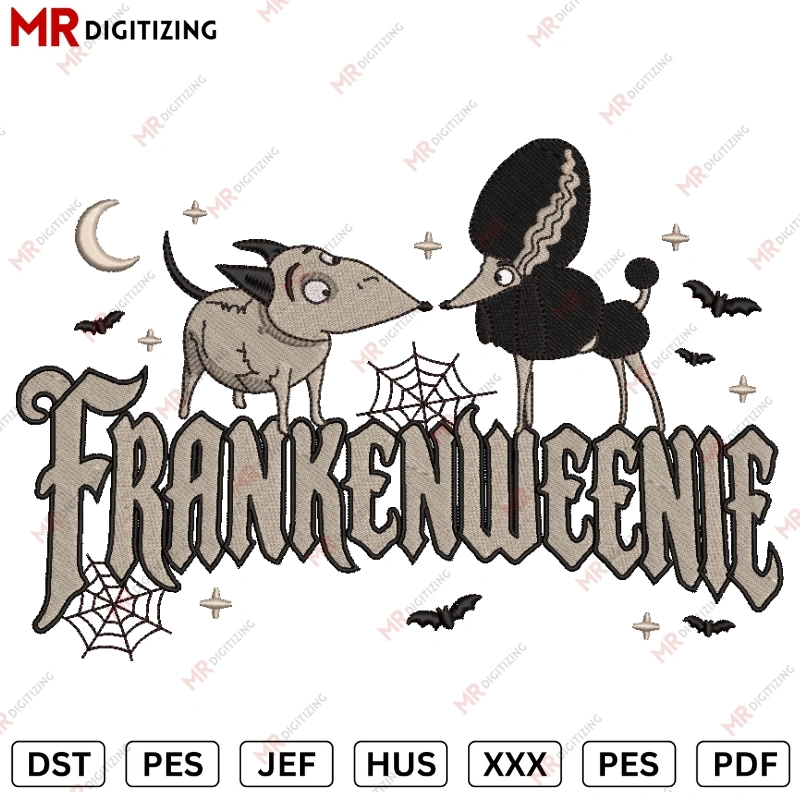 Franken Weenie Halloween Embroidery design