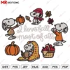 I love fall most of all snoopy halloween Embroidery design