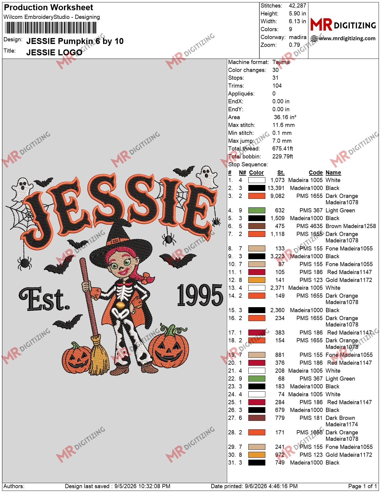 JESSIE Pumpkin 6 by 10