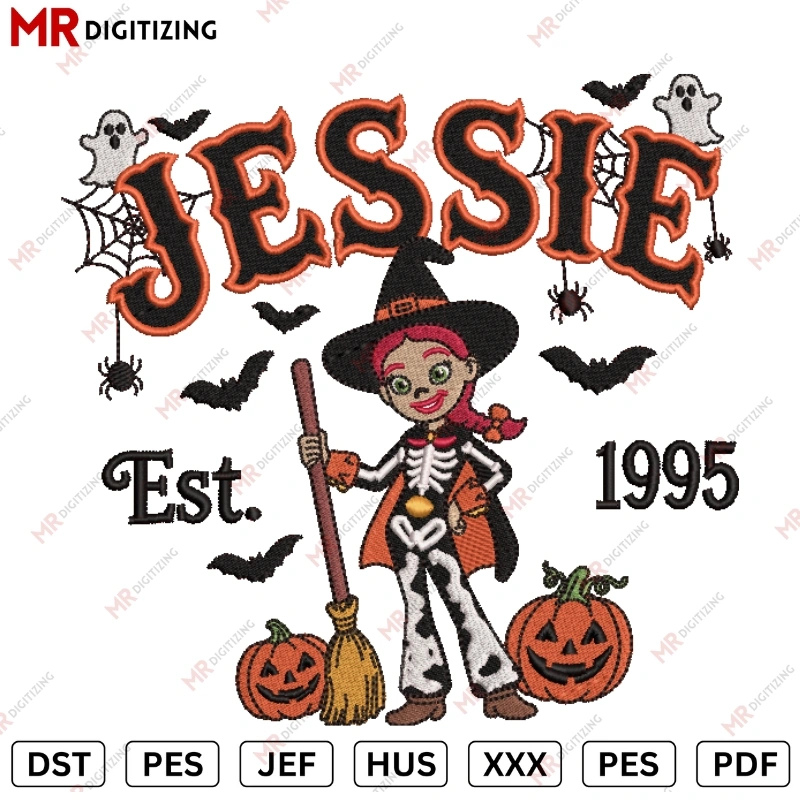 JESSIE Pumpkin Halloween Embroidery design