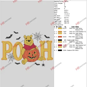 Pooh Halloween 6 by 10