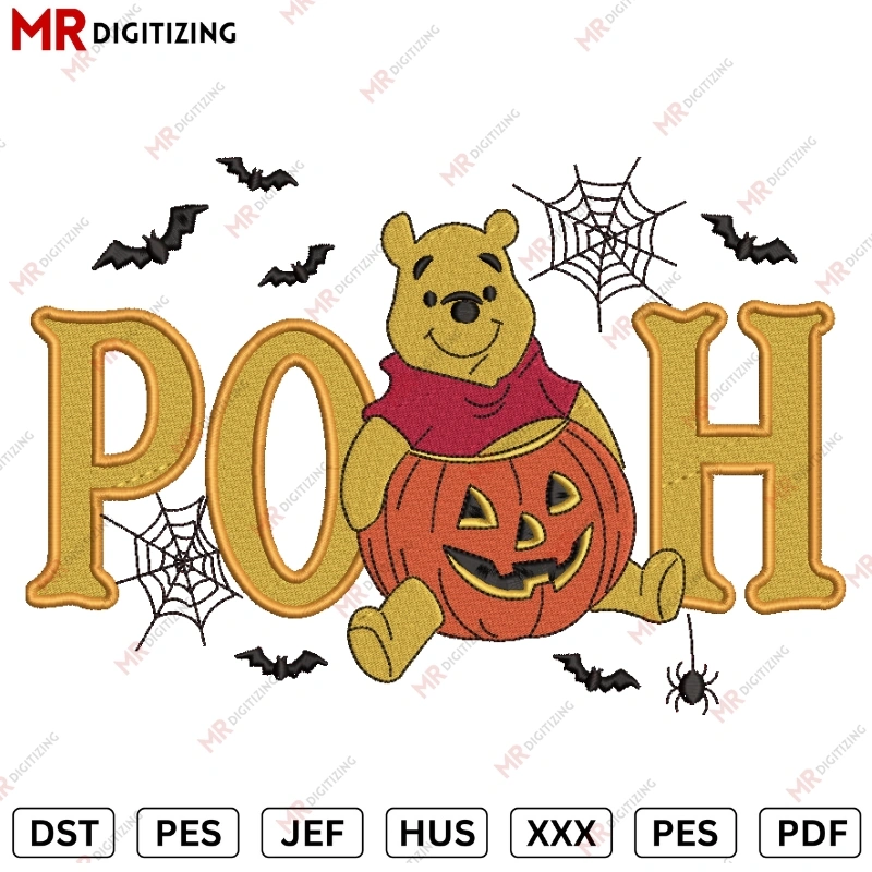 Pooh Halloween New Embroidery design