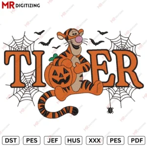 Tiger Halloween Embroidery design