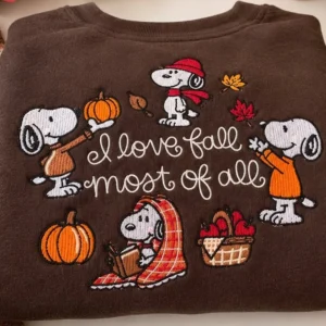 I love fall most of all snoopy halloween Embroidery design