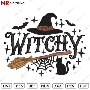 Witchy H2 Halloween Embroidery design