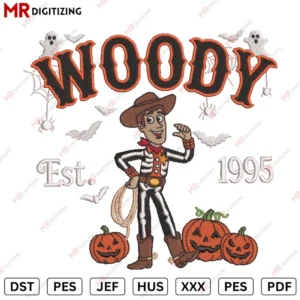 Woody Pumpkin Halloween Embroidery design