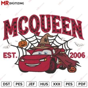MCQueen Car Halloween Embroidery design