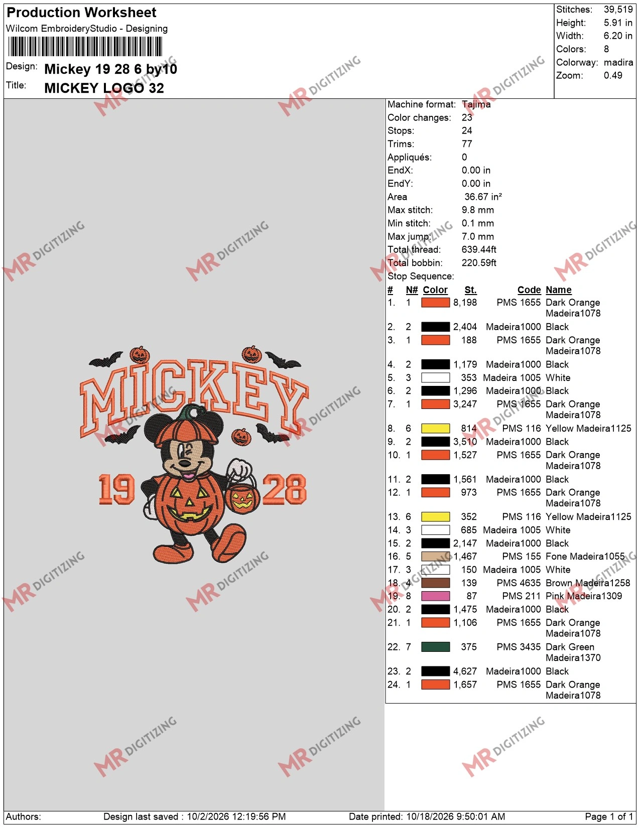 Mickey 19 28 6 by10