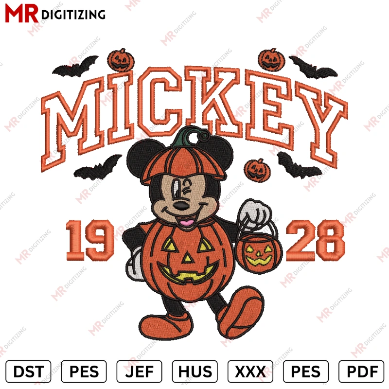 Mickey 19 28 Halloween Embroidery design