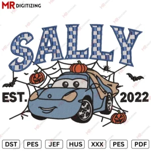 SALLY Car Halloween Embroidery design