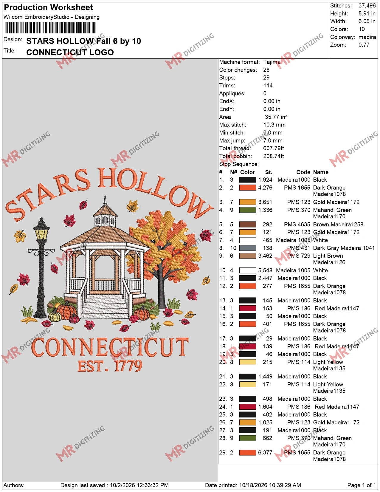 STARS HOLLOW Fall 6 by 10