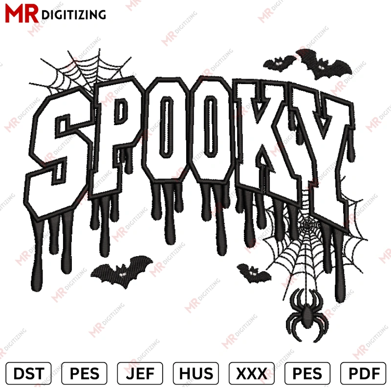 Spooky applique Halloween Embroidery design